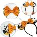 Kiddale Halloween Mouse Ear Headband for Women Girls Orange Bow Skull Hair Hoop Headwear Headdress for Halloween Party Cosplay Decoration - Buy Online on GoSupps.com