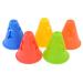 Famgee 3 Inch Plastic Windproof Slalom Cones Inline Roller Skating Cones Pile Cup Roadblocks Traffic Road Cones Set with Holes for Skate Practice Sport Training 5 Colors 20 Pcs Style 1
