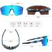 BangLong UV400 Cycling Sunglasses for Men Women - White Blue | Windproof Sports Sunglasses for Running, Golf & Baseball - Buy Online on GoSupps.com