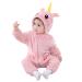 Doladola Unisex Baby Spring Autumn Animal Romper Baby Boys Girls Flannel One Piece Pyjamas 12-18 Months Unicorn