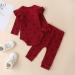 UUAISSO Baby Girls Cow Print Ruffled Outfit Set | 6-9 Months | Wine Red - Buy Online on GoSupps.com
