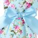 HshDUti Sweetie Bowknot Dog Dresses For Small Dogs Cats Princess Doggie Shirts Girls Puppy Shirt Spring Summer Dog Clothes Flower Print Cotton Dog Costume Outfit Blue S S Blue - Buy Online on GoSupps.com