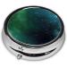 Buy Galaxy Green Round Pill Box - 3 Compartment Portable Travel Organizer for Vitamins & Medicines - Buy Online on GoSupps.com
