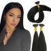 KOCONI 14 Inch Black Nano Rings Hair Extensions Real Human Hair Extensions #1 Double Drawn Nano Ring Hair Extension Nano Tip Beads Human Hair Extensions 50g 1g/Strand 14 inch #1 Jet Black