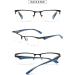 VEVESMUNDO Men's Metal Reading Glasses | Half Frame Design with Spring Hinges | Blue Light Blocking Lenses | 1.5x Magnification - Buy Online on GoSupps.com
