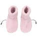 Heated foot warmers USB charging boots soft relaxing warming plush shoes to keep your feet warmer for the cold winter (pink)