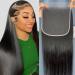 6x6 Hd Lace Closure 12 Inch Straight Human Hair Lace Frontal Deep Part Transparent Swiss With Baby Hair Pre Plucked 150% Density Unprocessed Virgin Human Hair For Women