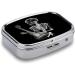 Abstract X-ray Skull Guitar Pill Box | 2 Compartment Metal Organizer - Portable & Decorative | Perfect for Pocket or Purse - Buy Online on GoSupps.com