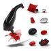 PUREWAVE™ CM-07 Black/Red Patented Dual Motor Percussion & Vibration Massager 8 Attachments