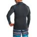 TSLA Men's UPF 50+ Long Sleeve Rash Guard | Quick Dry Swim Shirt for Water Surf | Big Wave Charcoal & Royal - Size Medium - Buy Online on GoSupps.com
