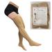 Thigh High Open Toe 20-30 mmHg Firm Compression Leg with YKK Zipper (Beige 2) Beige 2