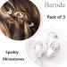 Barode Bridal Wedding Hair Pins Set of 3 - Water Drop & Leaf Rhinestone Headpieces in Silver for Women and Girls - Buy Online on GoSupps.com