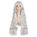 MapofBeauty 32" Long Hair Spiral Curly Cosplay Costume Wig (Silver Grey)