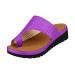 Yytcsjz Comfortable women's plateau sandals bale tooth correction shoes breathable open toe hollow clip-toe beach hiking shoes for summer beach planar fasciitis (color: purple size: 38 EU)