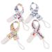 YiZYiF Baby Boys Girls 4 Pack Pacifier Strap - Multicolored Fabric Pacifier Chains with Clip for Secure Baby Soothing - Buy Online on GoSupps.com