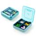 ACWOO Pill Dose Small 7 days tablet box medication box 4 compartments portable travel pills organizer removable compartments pills box moisture-resistant for travel and daily use (blue)