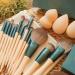 Ducare 14-Piece Makeup Brush Set with Sponges & Cosmetic Bag | Professional Synthetic Kabuki Brushes - Lime Series - Buy Online on GoSupps.com