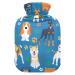 Hot water bottles with cover dogs hot water bags for pain relief pregnant women hot water bed warmer 2 liters