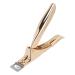 Acrylic False Nail Clippers Nail Tip Cutter U Shape DIY Trimming Stainless Steel Portable Nail Tip Groomer for Salon Home (Gold Stand and White Flip)