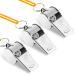 Faty-T 3 Packs Sporting Goods Stainless Steel Whistle with Lanyard, Whistle for Coaches, Referees, Training Crisp Sound Whistle with Lanyard for School Sports, Soccer, Football, Basketball