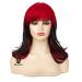 Baruisi Black Red Shoulder Length Layered Shaggy Wig with Bangs - Synthetic Halloween Cosplay Wig - Buy Online on GoSupps.com