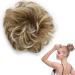 Messy Updo Hairpiece Scrunchy Scrunchie Hair Bun Extension Coffee Brown & Bleach Blonde Curly Hair Ribbon Ponytail Extensin Donut Hair Chignons Normal Coffee Brown & Bleach Blonde