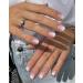 LADYING 24 Pcs Gradient Soft Gel False Nails Square Short Gel Handmade Press on Nails French Pattern White Fake Nails Short with Nail File Squoval Stick on Nails for Women Nails Art gel gradient& white1