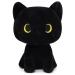 YamePuia black cat plush toy cute black cat plush toy kawaii black cat plush doll creative soft cat plush toy for children birthday Christmas sitting black cat
