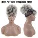 Gray Afro Puff Drawstring Ponytail with Replaceable Bangs - Short Afro Curly Hair Bun Clip in Hairpiece - Buy Online on GoSupps.com