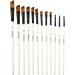 GETHPEN 12pcs Pearl White Angled Paintbrush Set - Nylon Hair Brushes for Acrylics, Watercolors, Gouache, Inks, Oil, Tempera - Angular Paint Brushes - Buy Online on GoSupps.com
