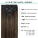 Doores Clip-In Hair Extensions: 50cm Balayage Dark Brown to Chestnut Brown - 120g Remy Real Hair | 7 Pieces Natural Look - Buy Online on GoSupps.com