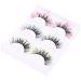 minkissy 3 Pairs Fake Eyelashes Fluffy Eyelashes Extensions Glitter Eyelashes Makeup Supplies for Women Girls