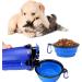 BrokSilent Dogs Travel Water Bottle - Leak Proof Puppy Dispenser with Bowls - Blue - Buy Online on GoSupps.com