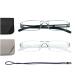 Hubeye 2 Pack frameworkless reading glasses light and convenient anti-blue light reading aid for women men with glasses holster 3.50 black/clear 3.5 diopters