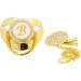 Golden Baby Pacifier with Curved Design & Clips | Custom 26 Letters | Safe for 6-18 Months - Buy Online on GoSupps.com