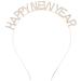 minkissy HAPPY NEW YEAR Headband 2024 rhinestone Headpieces NYE Headwear Christmas Holiday Party Hair Accessory for Women Golden