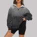 Creoqiji Oversize Women's Sweater Fashionable Long-Sleeved Zippered Gray Print | Casual Baggy XXL Clothing - Buy Online on GoSupps.com