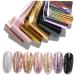 UKD 1bag Girls' Rose Gold Nail Foils Set Holographic Pink Champagne Nail Art Transfer Stickers Metallic DIY Picture Nail Paper Stickers