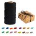 (109 Yards/1.5mm/35 Colors Optional) Macrame Cord Craft Macram  Cotton Baker Twine Craft Making Knitting Cord Rope DIY Wedding Decor Supply Christmas Wrapping String Rope (Black)