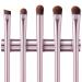 5Pcs Eyeshadow Brush set Eyeliner Brush Eyeshadow Brush Concealer Brush Blending Brush Eyebrow Brush with Case Pink Eye Makeup Brushes for Travel