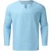 Mens Cotton Linen Henley Shirt & Casual Beach Pants Set - Light Blue, Small - Buy Online on GoSupps.com