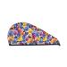 Hair Towel Wrap Hair Drying Towel with Button Towel Turban Head Towel to Dry Hair Quickly (The Garden Tricolor Pansy Flower)