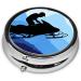 Snowmobile Portable Metal Pill Box - Round Mini 3-Compartment Design for Travel - Must-Have Small Pill Organizer in Black - Buy Online on GoSupps.com