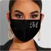 Lulupi Glitter Letters Multifunction Cotton Mask - Washable Rhinestone Christmas Motif Black Face Scarf for Women - Buy Online on GoSupps.com