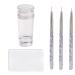 Famidiqgo 3-part nail art stamp with two ends nail art brushes-French Pointed Nail Stamp clear nail art stamp jelly with scraper to make your own nail studio 1 double head + 1 scraper + 3 pens