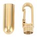Small Keychain Pill Holder Mini Portable Pill Bottle Stainless Steel Keychain Medicine Storage Box or Outdoor Travel Camping Gold
