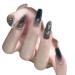 Temperament-enhancing manicure handmade spring nail stickers show white short black gradually graying silver armor.(S)