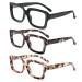 MMOWW 3 Series Pack Oversized reading glasses for women anti blue light glasses with a square frame black + brown gray tortoise + tea tortoise 2.5 x