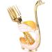 Coffee Spoon Holder Dessert Spoon Holder Swan Style Widely Used for Family (Gold White Holder with Fork) - Buy Online on GoSupps.com
