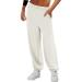 Women's Comfy Sport Gym Jogger Sweatpant Drawstring High Waist Trouser Causal Jogging Lounge Pants Jogging Bottoms Activewear 3260-ibzdv-c-white S